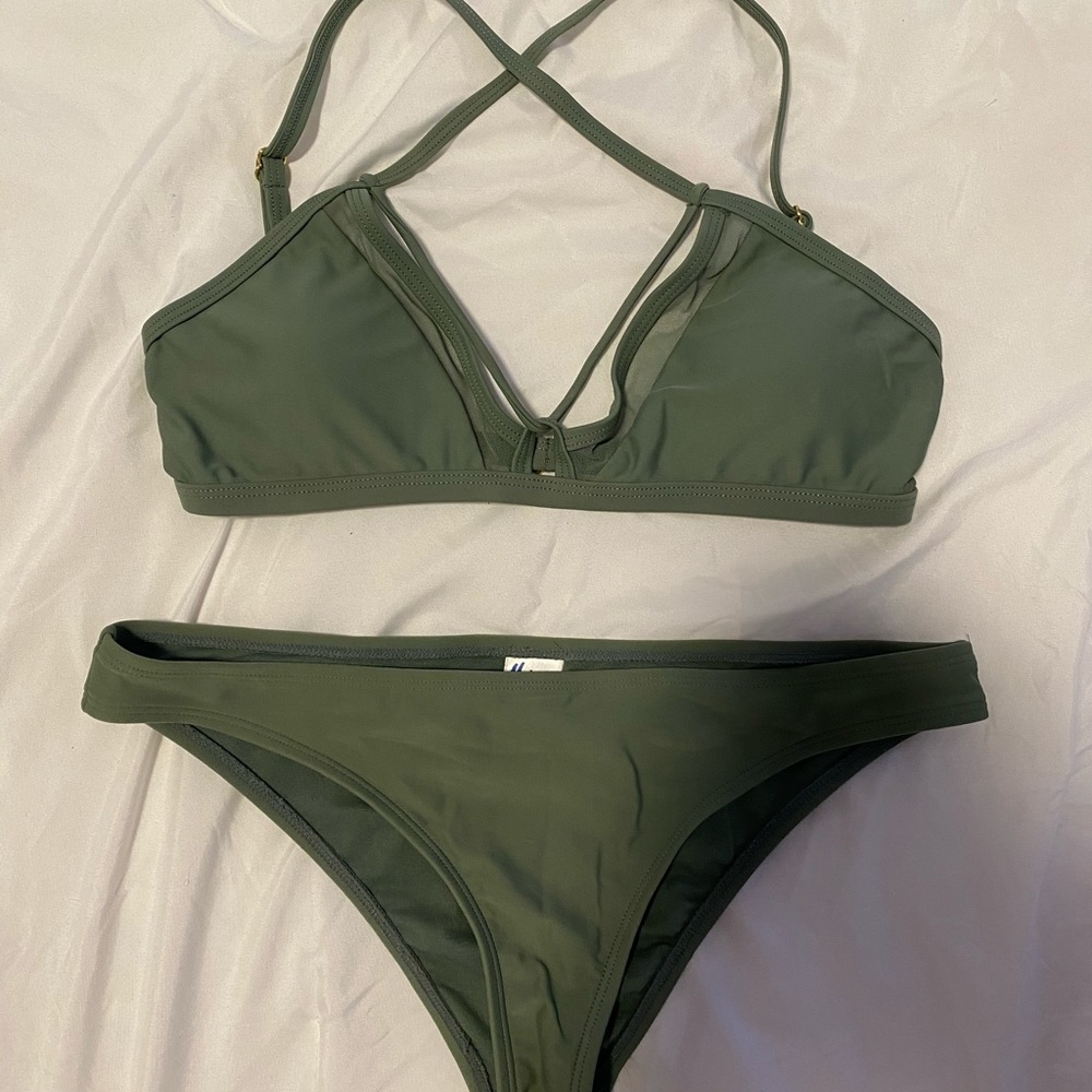 Army Green Swimsuit Set